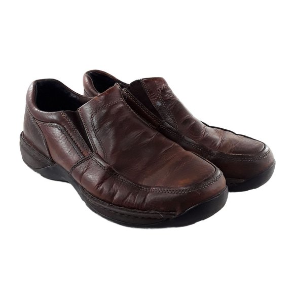 Rockport | Shoes | Rockport Brown Leather Slip On Loafers 